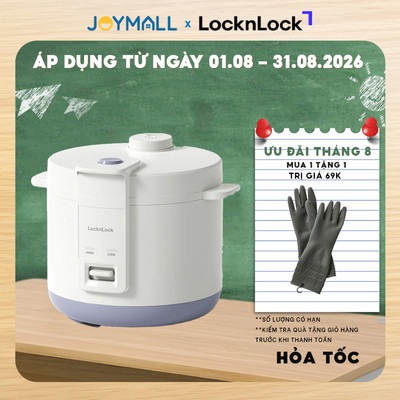 Nồi Cơm Điện LocknLock EJR442IVY, 1.5L, Kèm Khay Hấp Đa Năng - Màu Ngà - Hàng Chính Hãng - JoyMall