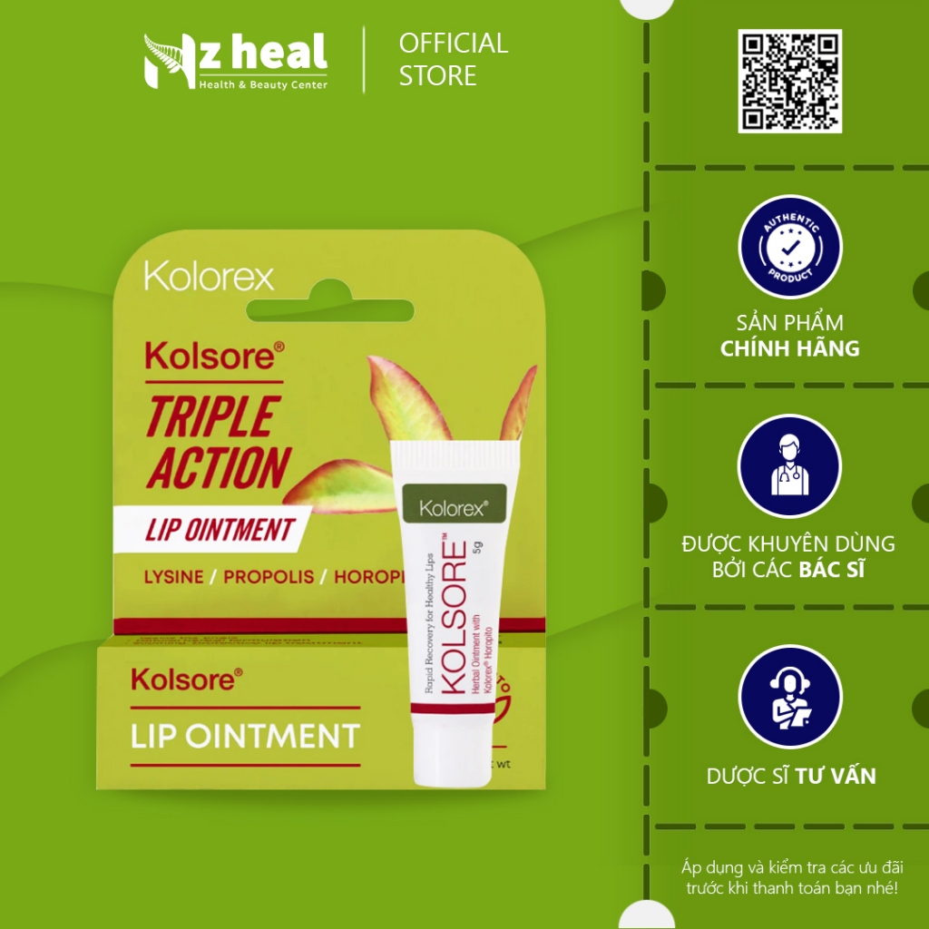Kem giảm herpes môi Kolorex Kolsore Lip Care Ointment 5g - Nzheal