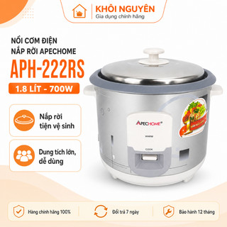 Nồi cơm điện nắp rời apechome 1.2l 1.8l, lòng nồi chống dính, nấu và giữ ấm – aph-rc12s/aph-222rs