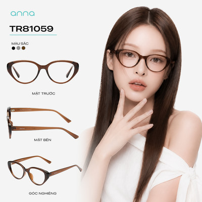 Gọng kính thời trang nữ ANNA chất liệu nhựa dáng mắt mèo trendy cá tính OL 81059