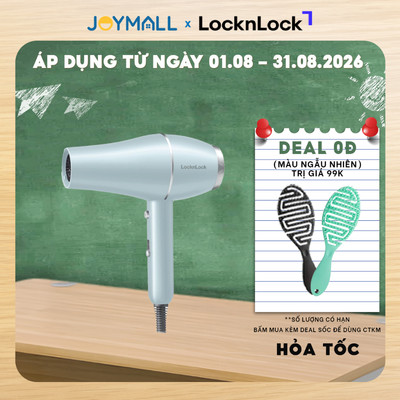 Máy Sấy Tóc LocknLock Hair Dryer ENA144LBLU 1600 -1900W, Hàng Chính Hãng, 3 Chế Độ Sấy - JoyMall