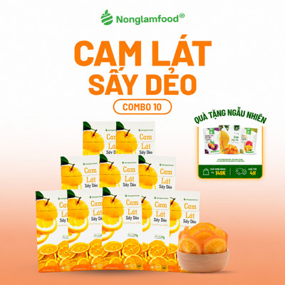 Combo 10 Hộp Cam Sấy Dẻo 100g NONGLAMFOOD Dẻo Mềm Chua Ngọt Tự Nhiên, Trái Cây Sấy Ăn Vặt Văn Phòng