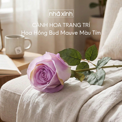 Hoa Hồng Bud Mauve Màu Tím 65Cm - Nhà Xinh