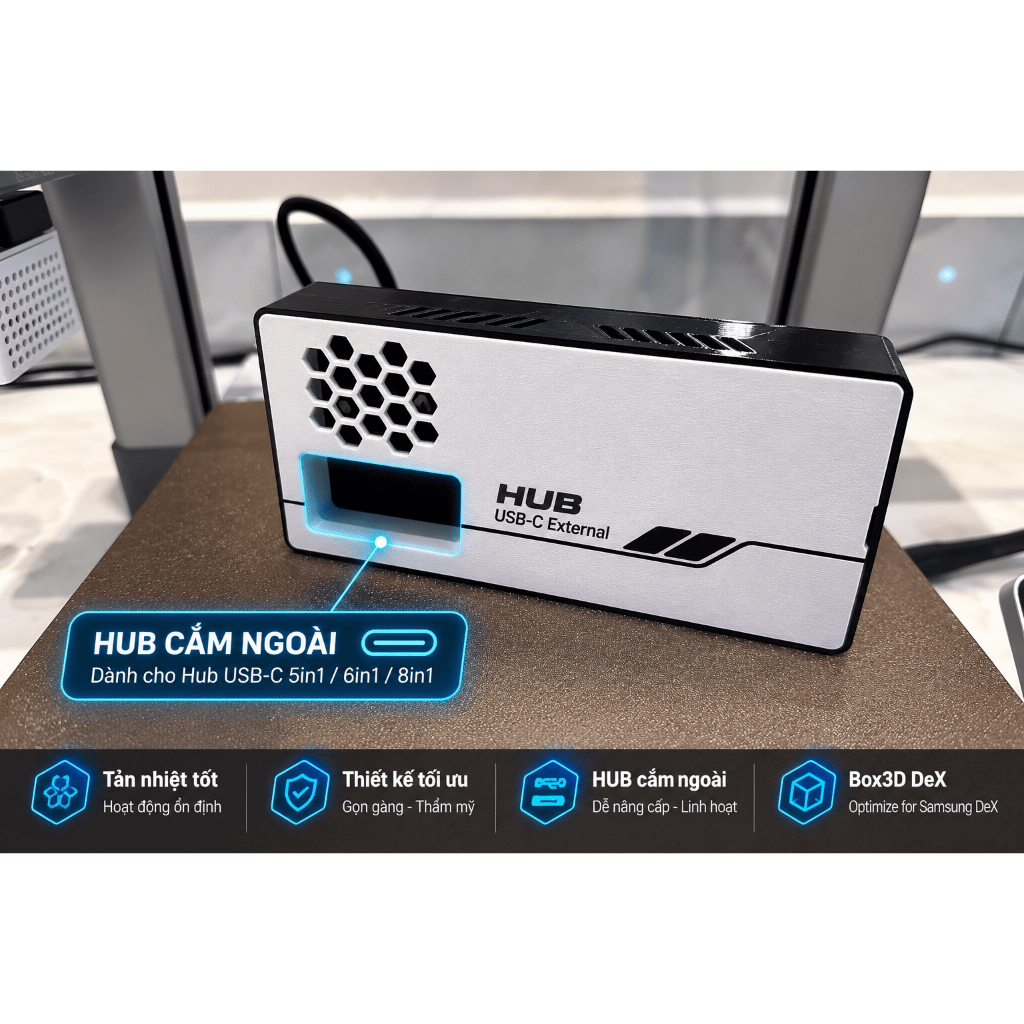 Dex Mini cho ô tô Samsung DeX Box DIY USB-C HDMI 4K Cho S Note