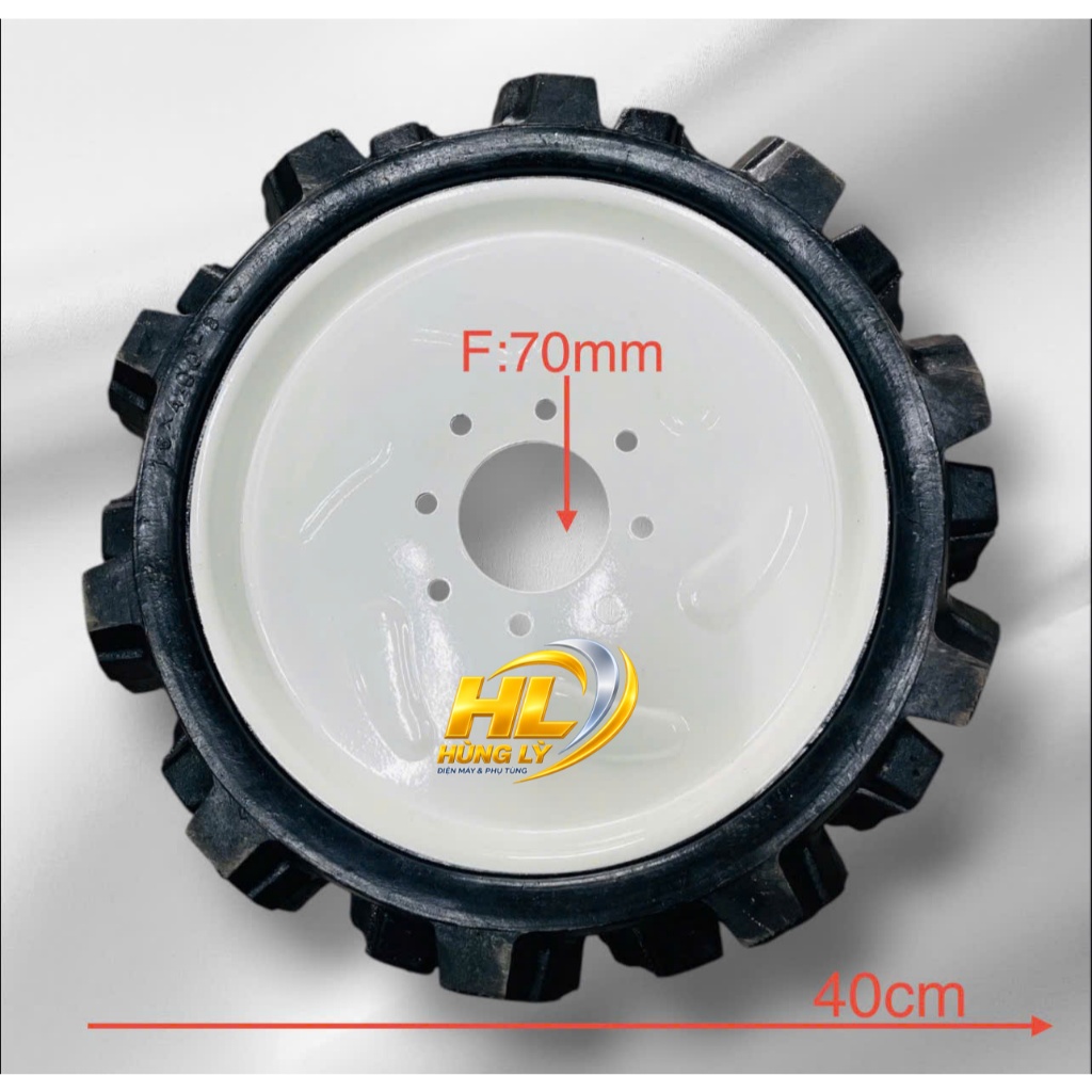 1 cái Lốp 400-8 lốp đặc + la Zăng TQ máy cày bánh xe máy cày nông nghiệp hùng lỳ