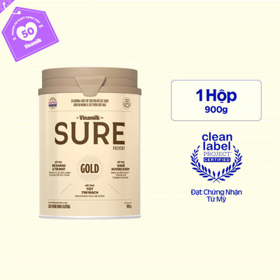 Sữa bột cho người lớn tuổi Vinamilk Sure Prevent 900g (Hộp thiếc) - bổ sung dinh dưỡng và tăng sức đề kháng