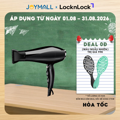 Máy Sấy Tóc LocknLock ENA146BLK 2300W Đen, Hàng Chính Hãng, Đầu Tạo Kiểu, Sấy Nóng, Mát - JoyMall
