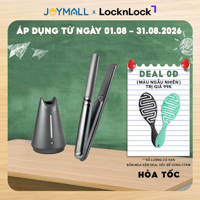 Máy Uốn Duỗi Tóc Không Dây LocknLock Premium Cordless Hair ENA225DGRY, Hàng Chính Hãng - JoyMall