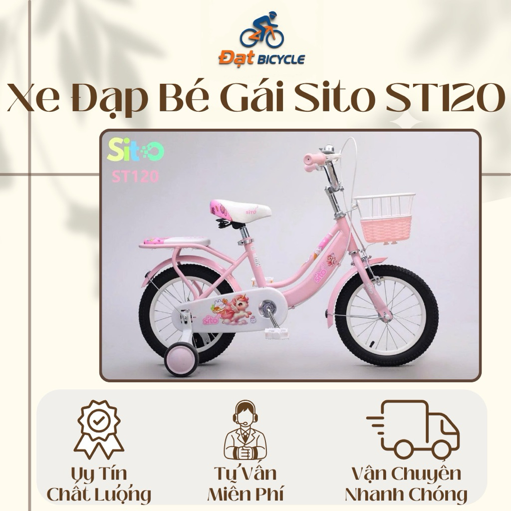 Xe Đạp Bé Gái Sito ST120 Cao Cấp - Size 16 Inch (Cho Bé 4 - 6 Tuổi)