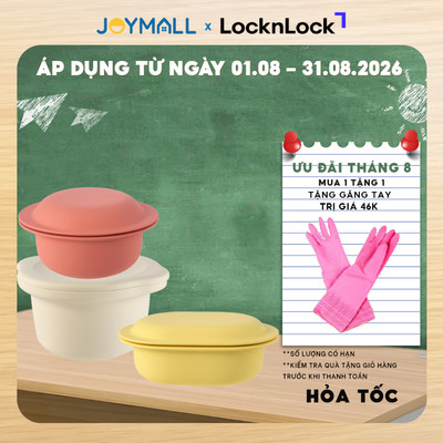 Nồi Nấu Cơm LocknLock Silicon LWP713 và Nồi Hấp Silicone LWP711 LWP712, Bỏ Lò Vi Sóng, Hàng chính hãng - JoyMall