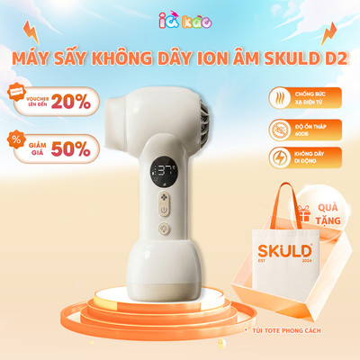 Máy Sấy Cho Bé SKULD D2 Plus Không Dây, 4 Chế Độ,  Ion Âm Cao, Gió Êm 60dB, Bức Xạ Thấp, Đèn LED Dịu, An Toàn