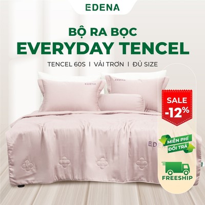 Bộ Chăn Ga (Ra) 5 Món Tencel 60s Edena , Mềm Mịn Thoáng Mát, Đủ Size