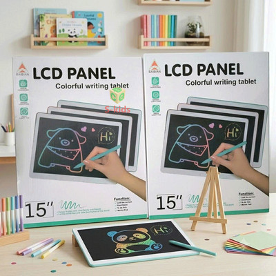 Đồ chơi trẻ em S-kids, Bảng Vẽ Điện Tử LCD thông minh LOẠI LỚN tự động xóa bằng nút bấm cho bé.