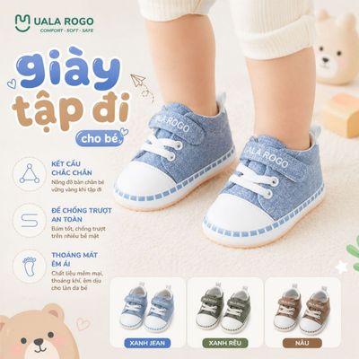 Giày tập đi cho bé Ualarogo sandal đế cao su chống trượt an toàn quai dán điều chỉnh UR 0922