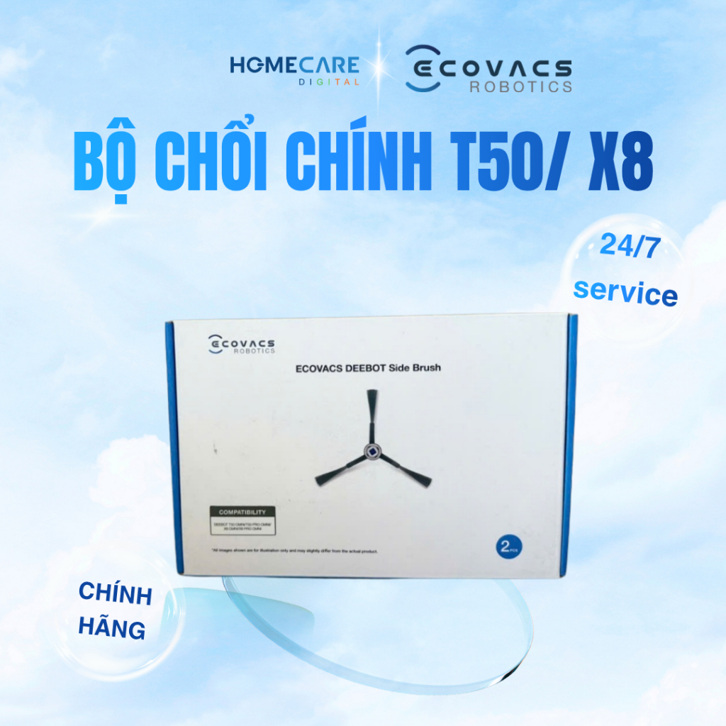 Bộ Chổi Cạnh T50 Omni/T50 Pro Omni/X8 Omni/ X8 Pro Omni - Hàng Chính Hãng