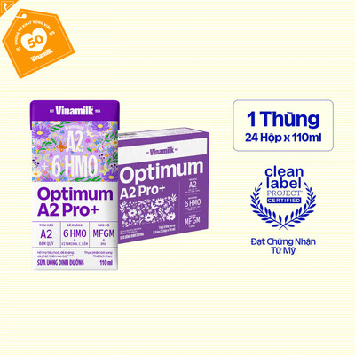 [SẢN PHÂM MỚI] Thùng 24 hộp Sữa Uống Dinh Dưỡng Optimum A2 Pro+ 110ml
