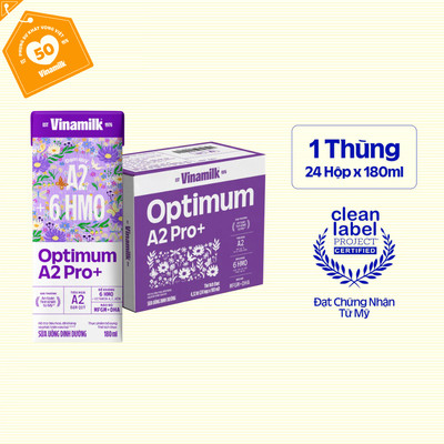 [SẢN PHÂM MỚI] Thùng 24 hộp Sữa Uống Dinh Dưỡng Optimum A2 Pro+ 180ml