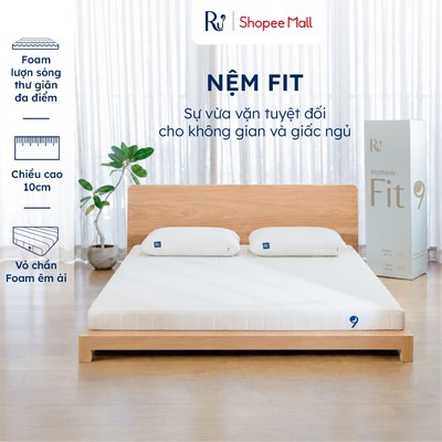 [MỚI RA MẮT] Nệm Foam Fit Ru9 Cao Cấp 10cm | Nâng Đỡ Êm Ái | Wavy Foam Lượn Sóng | Màu Trằng | 6 Kích Thước