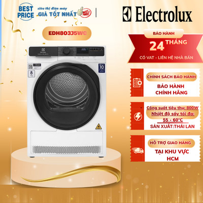 EDH803J5WC Máy sấy bơm nhiệt Electrolux 8kg UltimateCare 500 EDH803J5WC