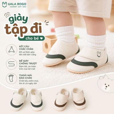 Giày tập đi cho bé Ualarogo sandal đế cao su chống trượt an toàn quai dán điều chỉnh UR 0924