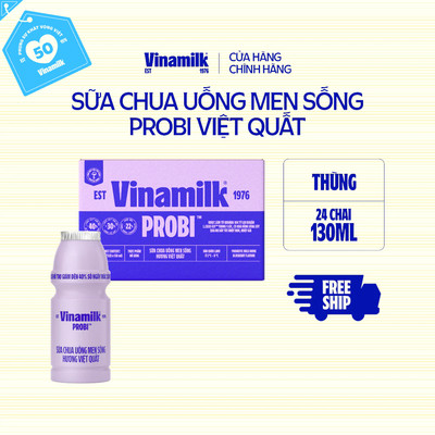 [CHỈ GIAO HCM+HN] Thùng Sữa chua uống Probi Việt Quất chai x 130ml - 24 chai/Thùng Yogurt