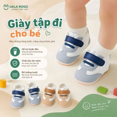 Giày tập đi cho bé Ualarogo sandal đế cao su chống trượt an toàn quai dán điều chỉnh UR 0927