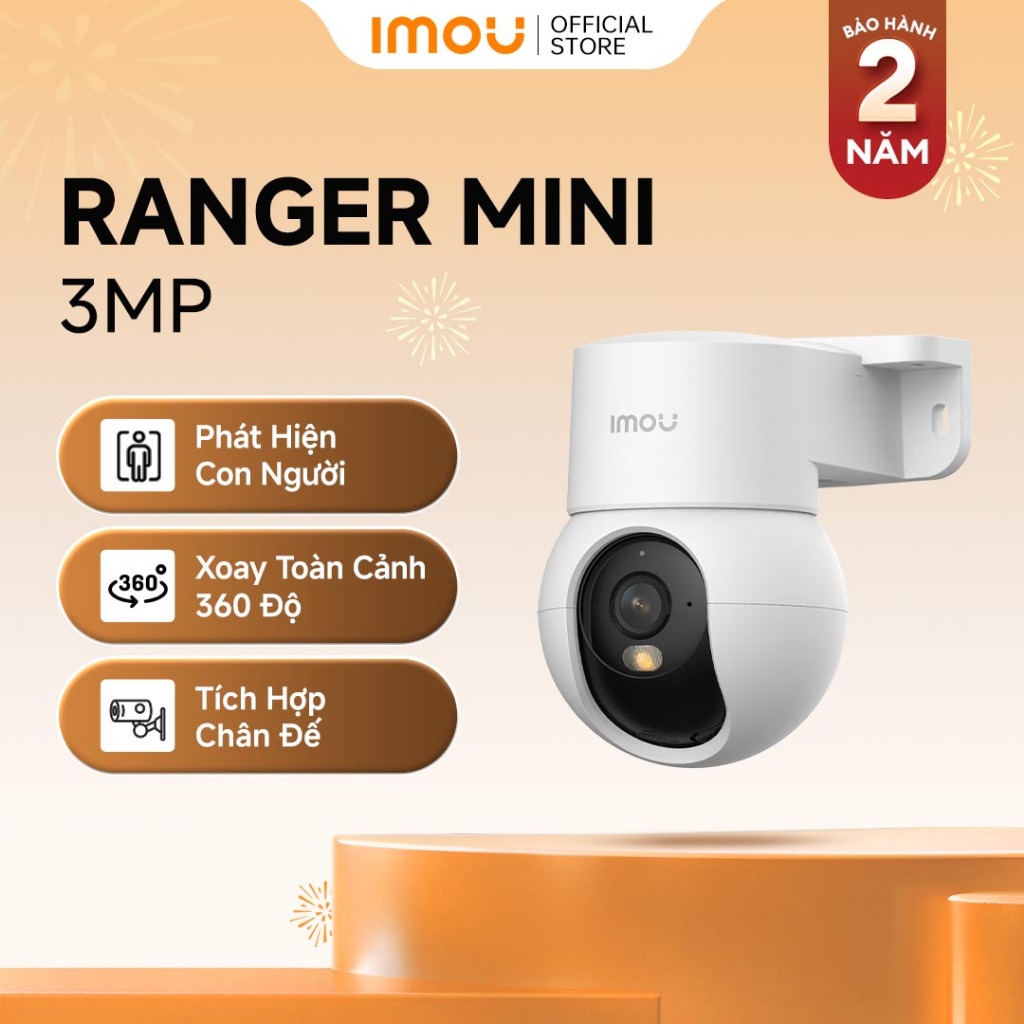 Camera Wifi trong nhà Ranger Mini I 3MP/5MP | Tích hợp chân đế I Tự Động Quay Quét | Phát Hiện Người