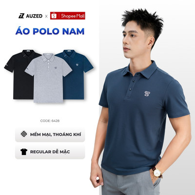 Áo Polo Nam AUZED Cotton Co Giãn, Áo Thun Polo Nam Form Regular, Cotton Thoáng Mát, Lịch Sự 6428