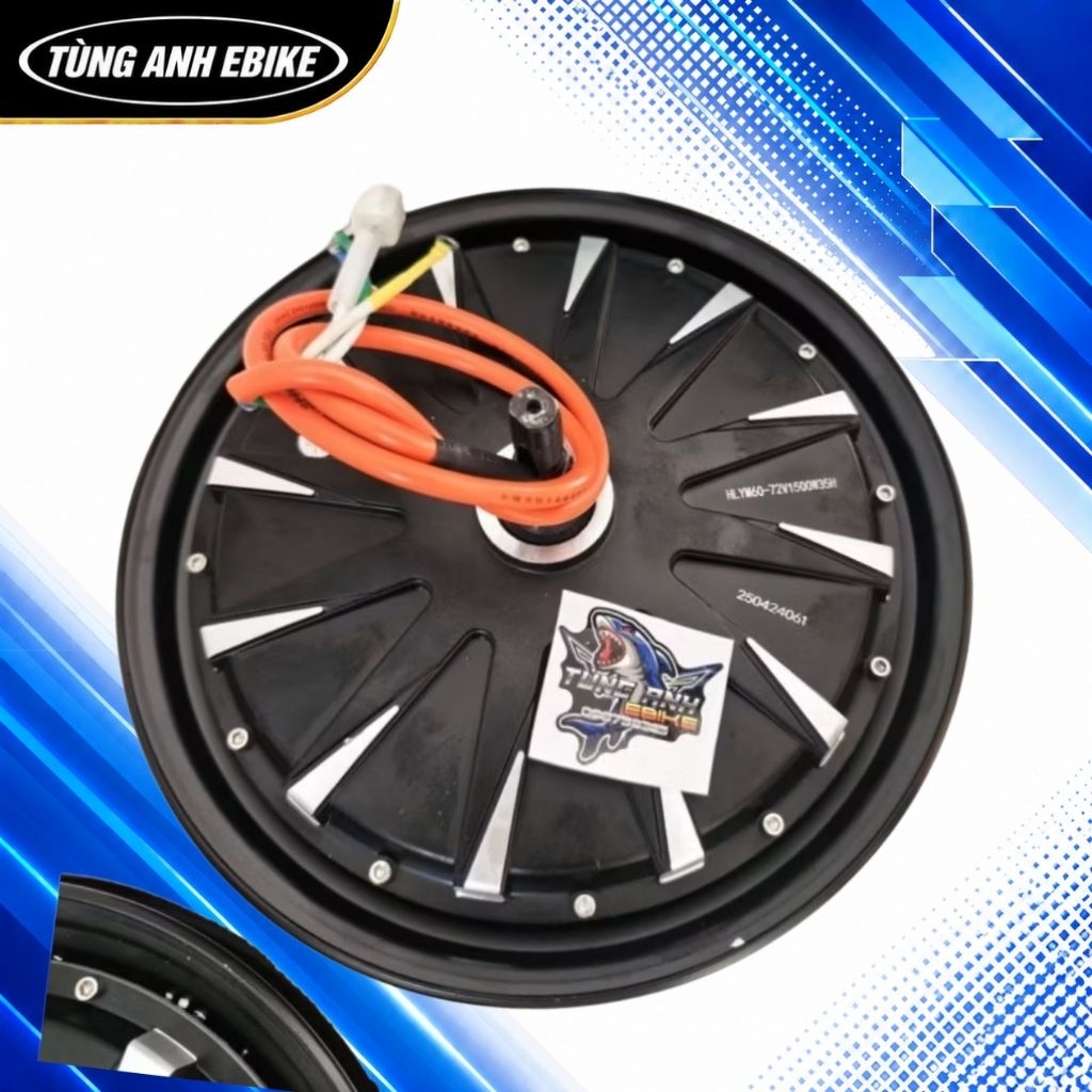 Động cơ xe điện 1500W vành 12 có đủ ốc, bát phanh và lốp