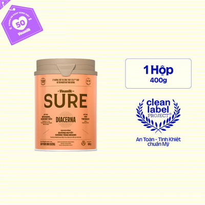 Hộp Sữa bột Dành cho người tiểu đường Vinamilk Sure Diacerna - Hộp thiếc 400g
