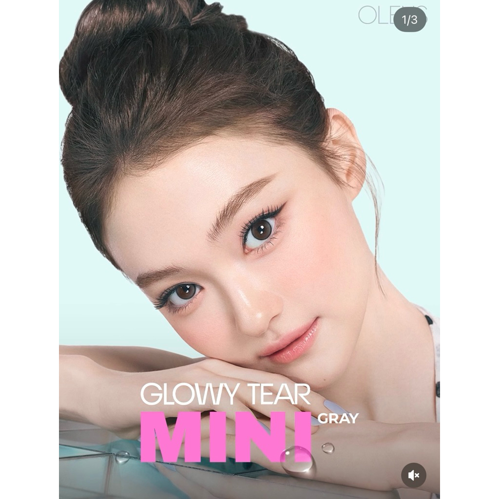 (OLENS) Lens 1 ngày | GLOWY TEAR BROWN MINI | GLOWY TEAR MINI GRAY (ĐÔI) | LYNSU