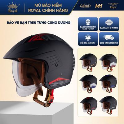 Mũ bảo hiểm 3/4 Royal M399 tem design chính hãng, size M L XL, Nam nữ đi xe máy, BH 12 tháng tại NSX