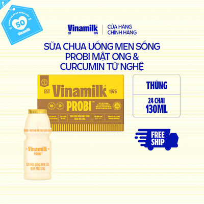 [CHỈ GIAO HCM+HN] Thùng 24 chai Sữa chua uống Probi Gold mật ong và curcumin từ nghệ chai 130ml