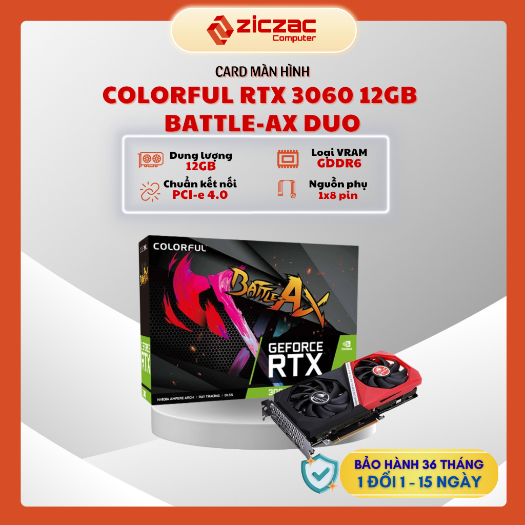 [Date mới] VGA Colorful RTX 3060 NB DUO | Ultra White OC 12GB - Chính hãng