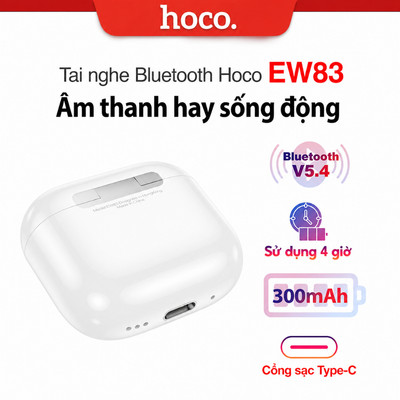 Tai nghe Bluetooth V5.4 Hoco EW83 kết nối siêu nhanh, tiết kiệm pin và ổn định vượt trội,tương thích các thiết bị