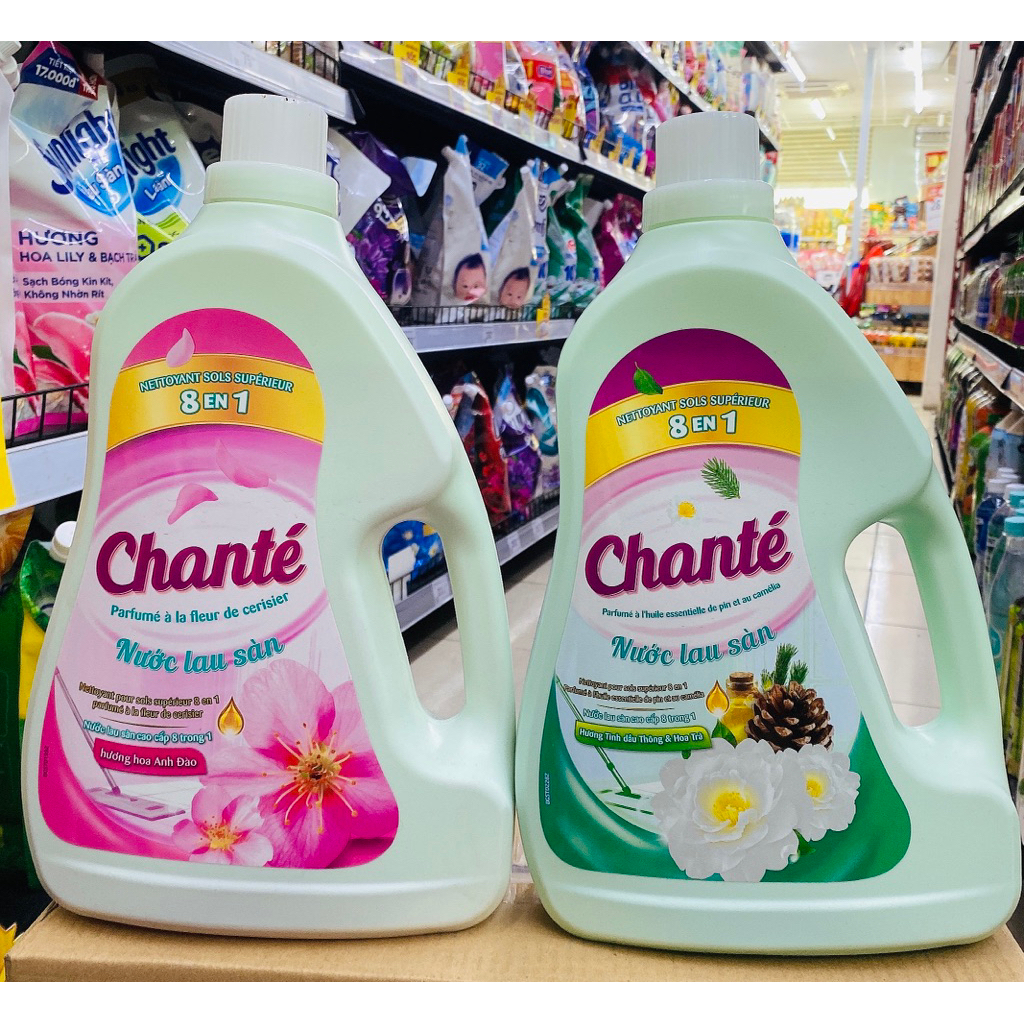 Nước lau sàn cao cấp 8 trong 1 Chanté hương hoa Anh Đào 3,2kg