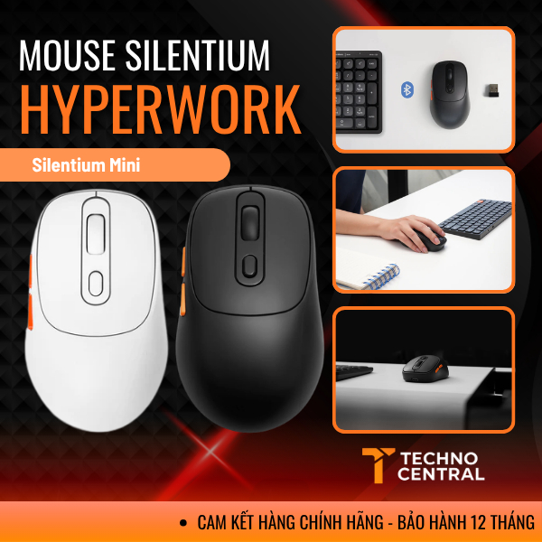 CHUỘT KHÔNG DÂY HYPERWORK SILENTIUM MINI ĐEN HPW-MS01M-BLK