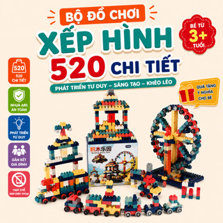 Bộ đồ chơi xếp hình 520 chi tiết nhựa abs cho bé phát triển tư duy sáng tạo