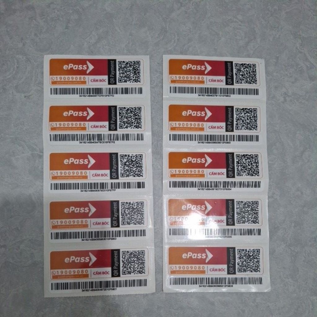 Thẻ thu phí tự động Epass dán kính cho tải, khách, đầu kéo