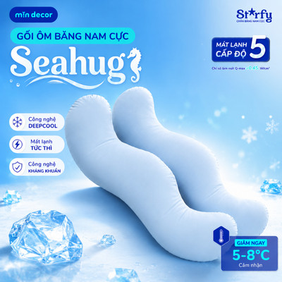 Gối Ôm Băng Nam Cực Seahug Mát lạnh Mịn Decor, Gối Ôm Mát Lạnh, Kích Thước 120cm