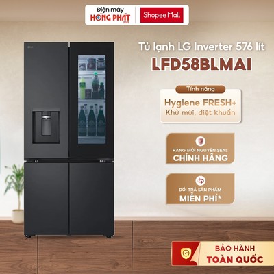 Tủ lạnh LG French Door InstaView™ màu đen lì 576L - LFD58BLMAI [FREESHIP HCM]