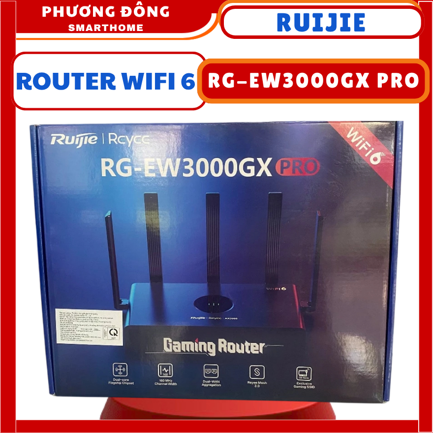 ROUTER WIFI 6 RUIJIE REEYE RG-EW3000GX PRO - Tốc độ Cao, Tín hiệu Mạnh, Hỗ trợ 2 băng tần, Truy cập 