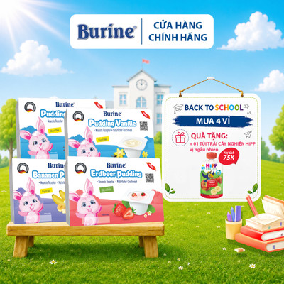 Pudding Burine Ăn Dặm Đủ Vị Bổ sung năng lượng dành cho bé từ 6 tháng tuổi - Nhập khẩu Đức
