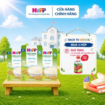 Bột ăn dặm Gạo nhũ nhi HiPP Organic 200g (Tối ưu cho trẻ dị ứng đạm sữa)
