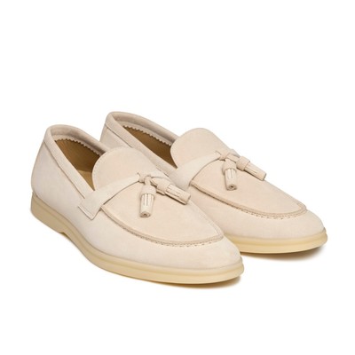 Giày Tây Lười Cao Cấp CLOUD WALK TASSEL LOAFER - PF009 - Da Bò Cao Cấp Lót Da -  Be Classy