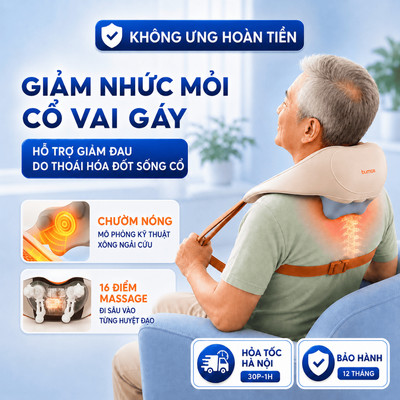 Máy Massage Cổ Vai Gáy Lưng BUMAS M3 Plus - Massage Sâu, Giảm Nhức Mỏi - Quà Tặng Sức Khoẻ