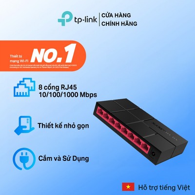 Bộ Chia Tín Hiệu Để Bàn Mercusys MS108G Switch 8 Cổng Gigabit 10/100/1000Mbps