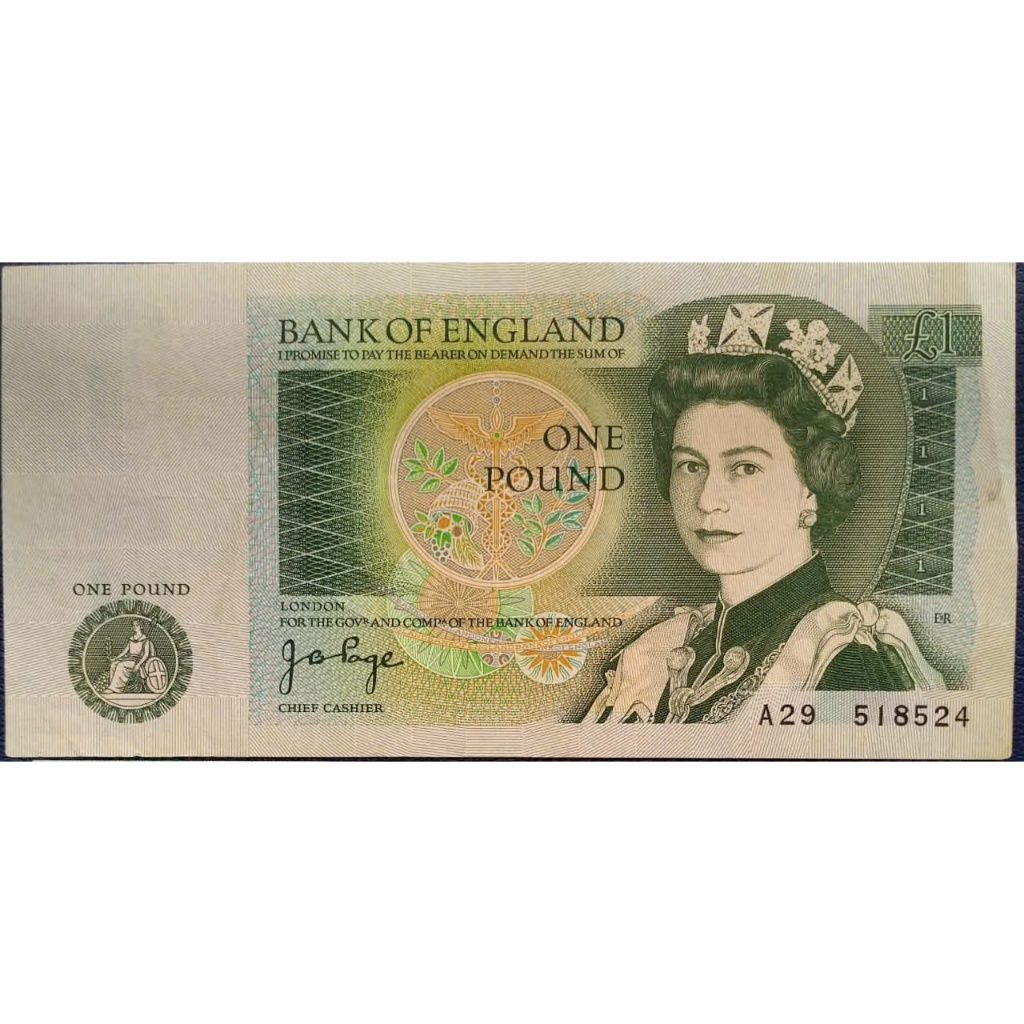 Sưu tầm England/Anh xưa 1 Bảng 1978 hiếm, đẹp 85%, hình ảnh nữ hoàng Elizabeth và Isaac Newton