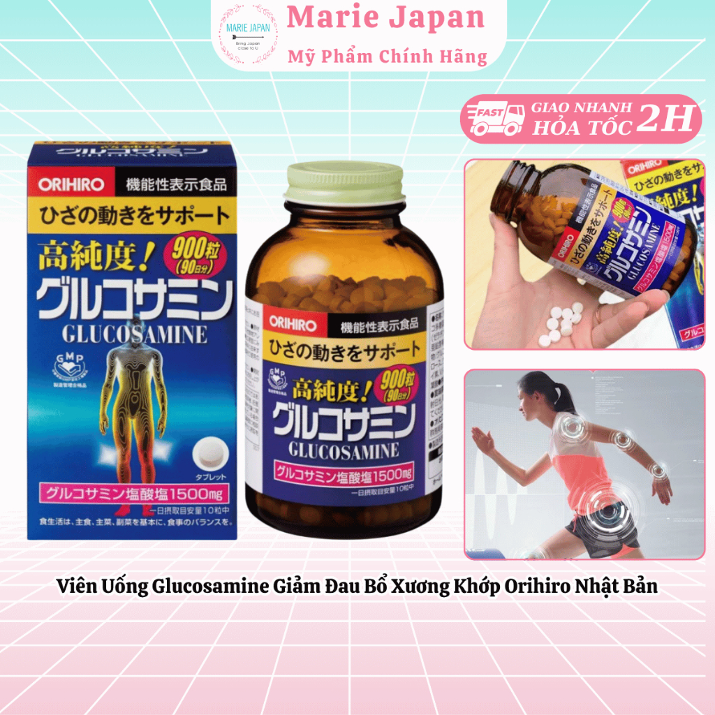 Viên Uống Glucosamine Giảm Đau Bổ Xương Khớp Orihiro Nhật Bản