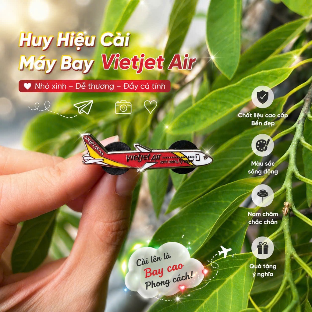 Huy hiệu cái áo máy bay xinh xắn , phụ kiện cài áo chiếc máy bay - Qùa lưu niệm